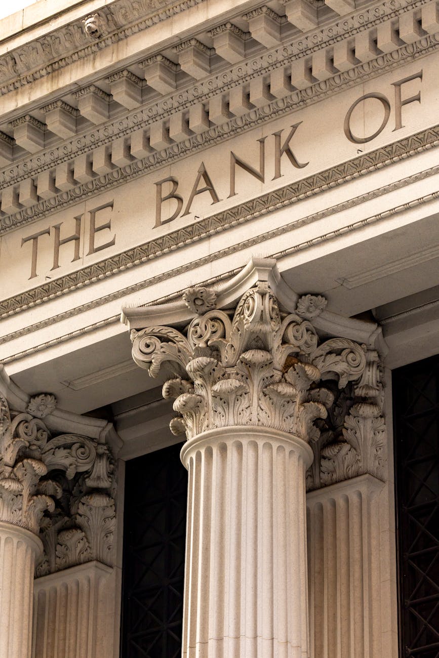 classic bank building with corinthian columns